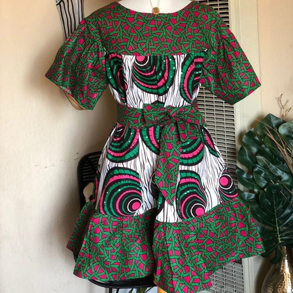 Adinkra Fabric Baby Doll Dress